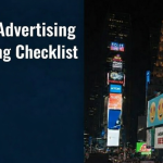 Times Square style outdoor advertising scene at night with digital billboards and text “8 OOH Advertising Planning Checklist”