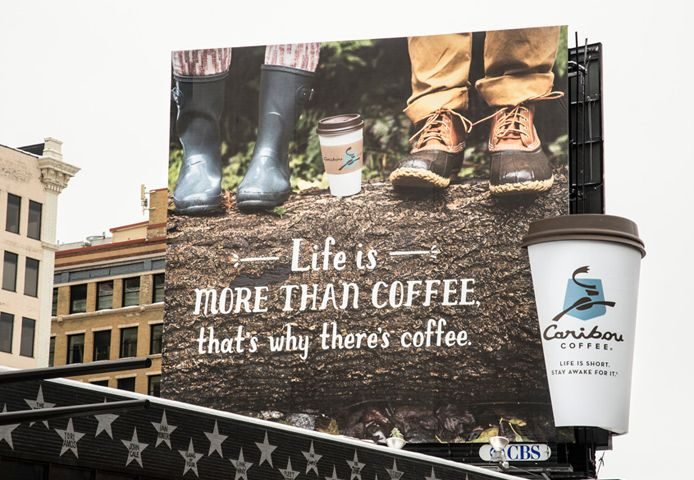 Business Advertisements On Coffee Cup vs Bill Board-Gingercup