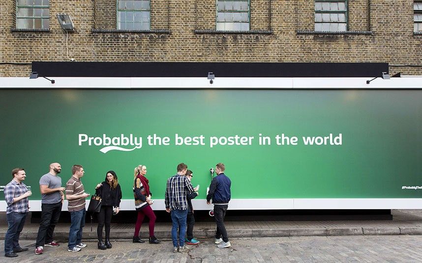 Carlsberg "The best poster in the world" creative billboard advertisement creative billboard advertising