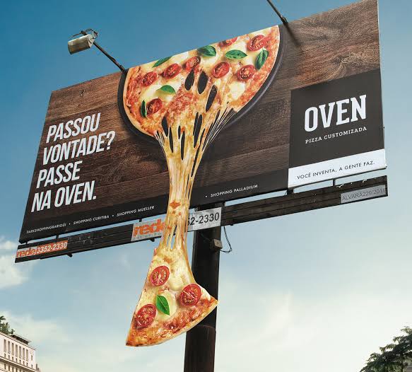 An example of a creative billboard advertising of Pizza 