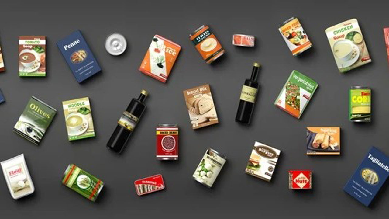 packaged products of various brands