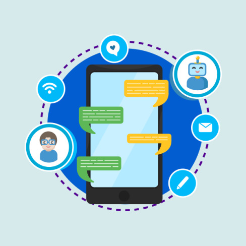 The image shows a conversation between a customer and a company’s automated chatBot