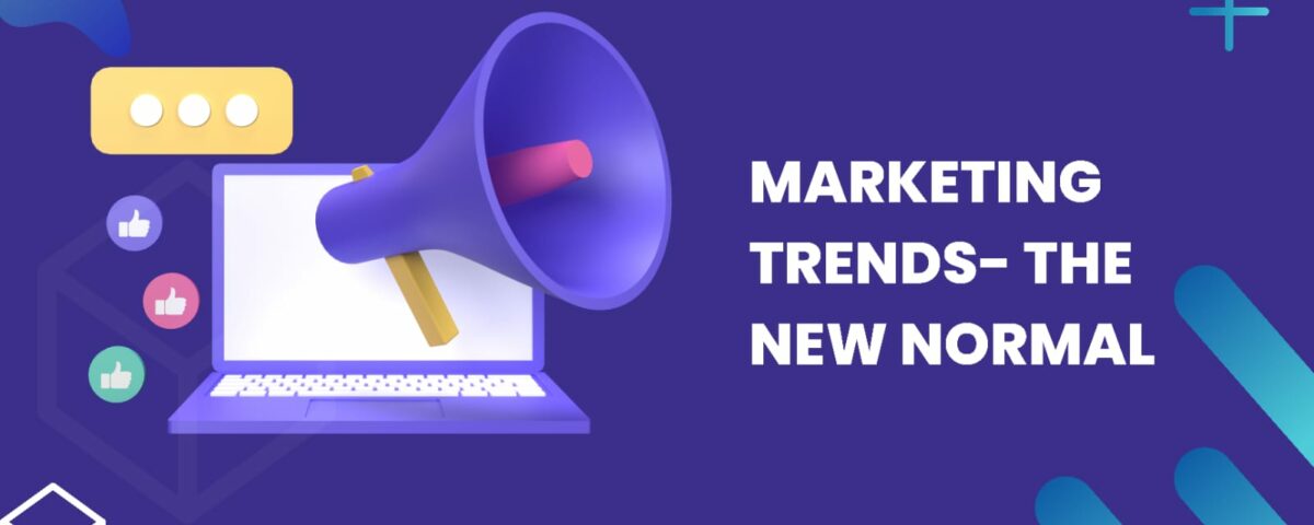 This image shows a laptop, like an icon and message icon, depicts some of the latest marketing trends of 2023