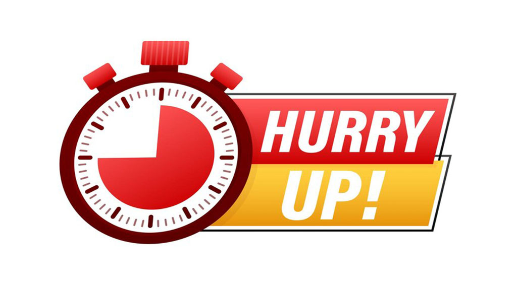 An artificial time clock-  hurry up!