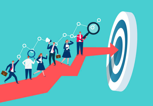 A progressing arrow graph hits the target.
