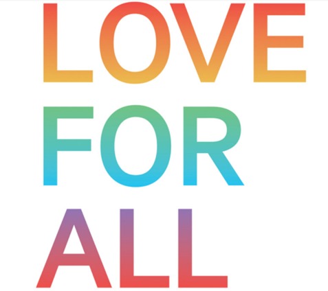 This image shows the poster of the H&M Love For All campaign

