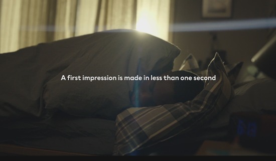 This image shows a poster of the H&M ONE/SECOND/SUIT campaign
