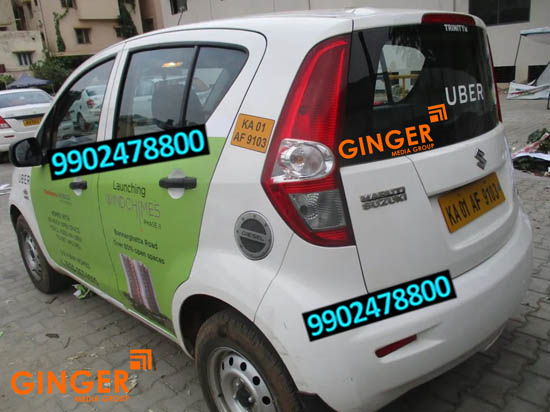 Cab Branding in Bangalore with green color