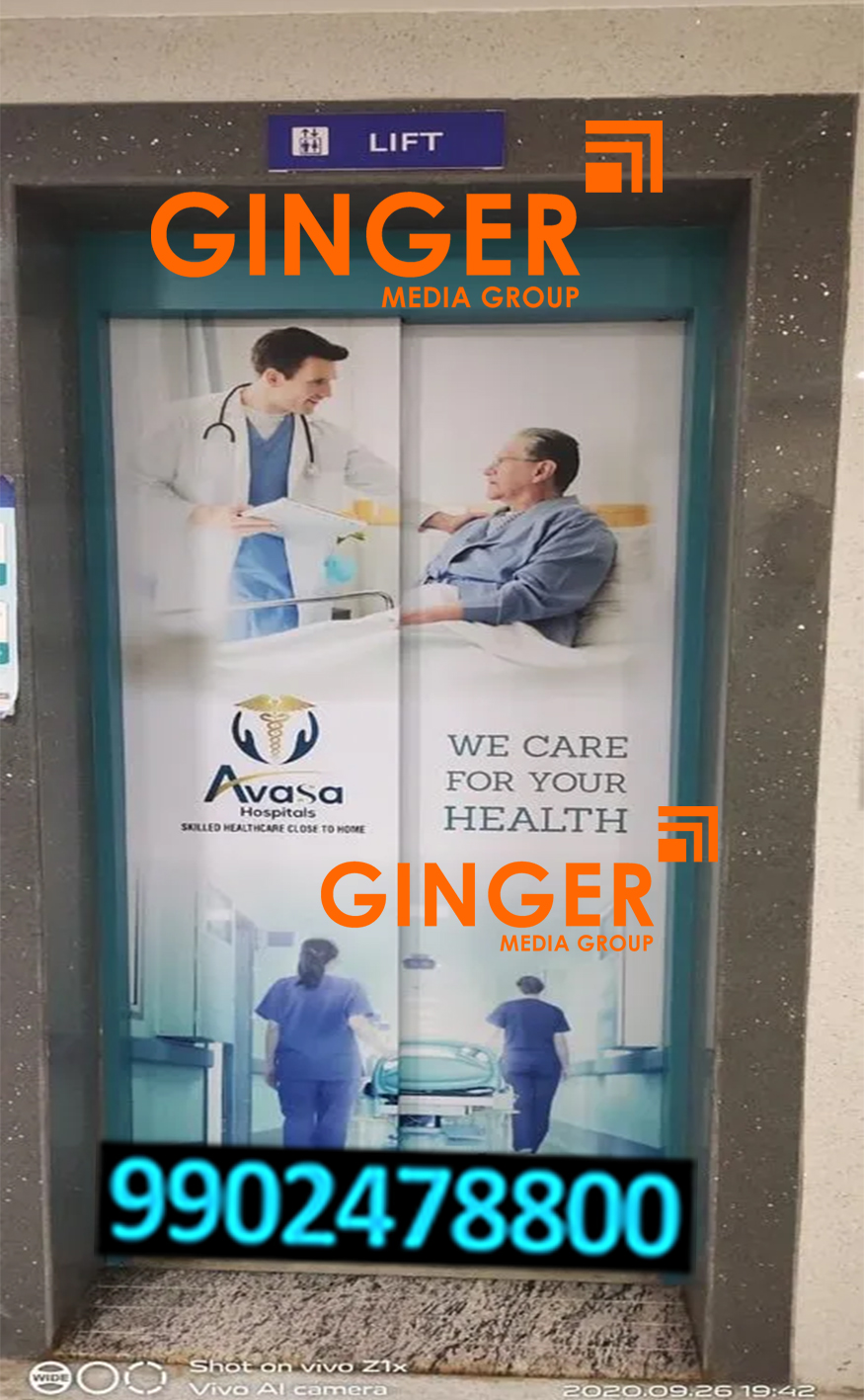Lift Branding in India for Avasa Hospital