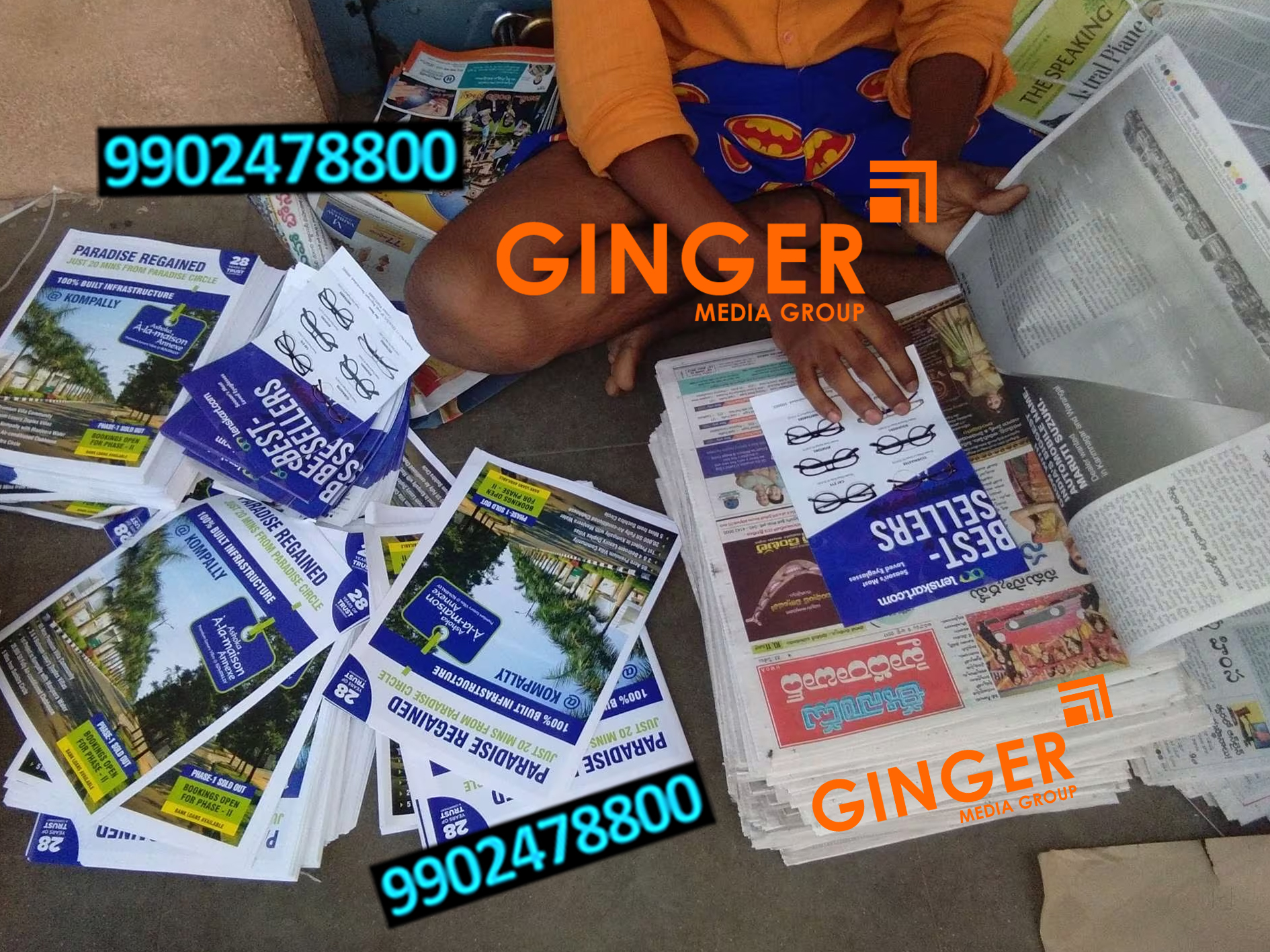 Pamphlets Distribution Branding  in India on Blue and white pamphlets