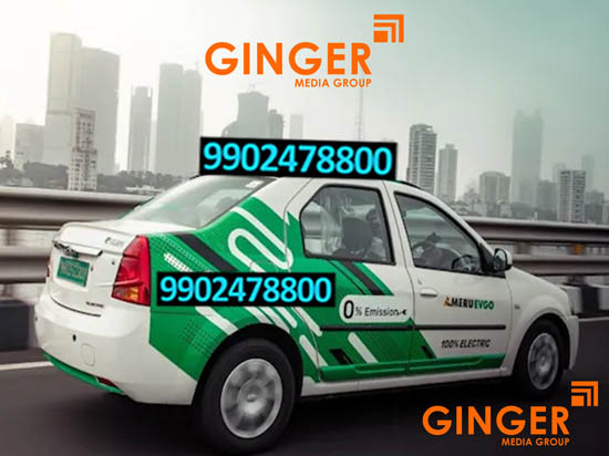 Cab Advertising in Lucknow with green color