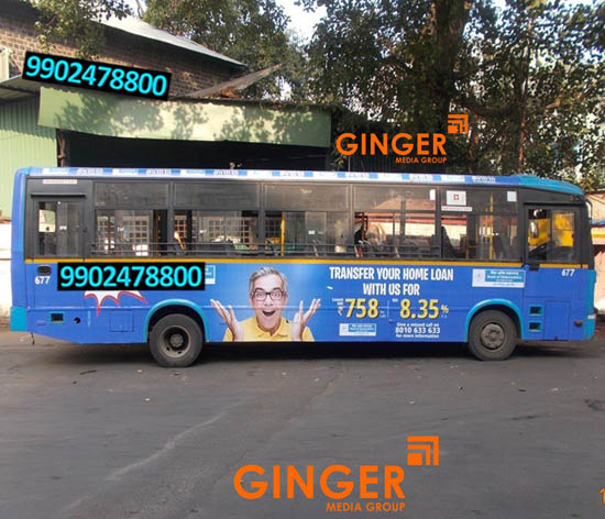 Bus Branding in Bangalore with blue color