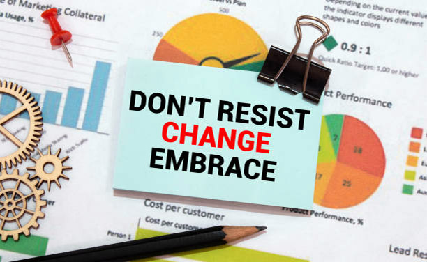 A caption suggests embracing change.