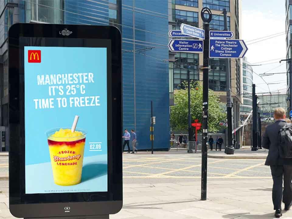 A beverage advertisement.