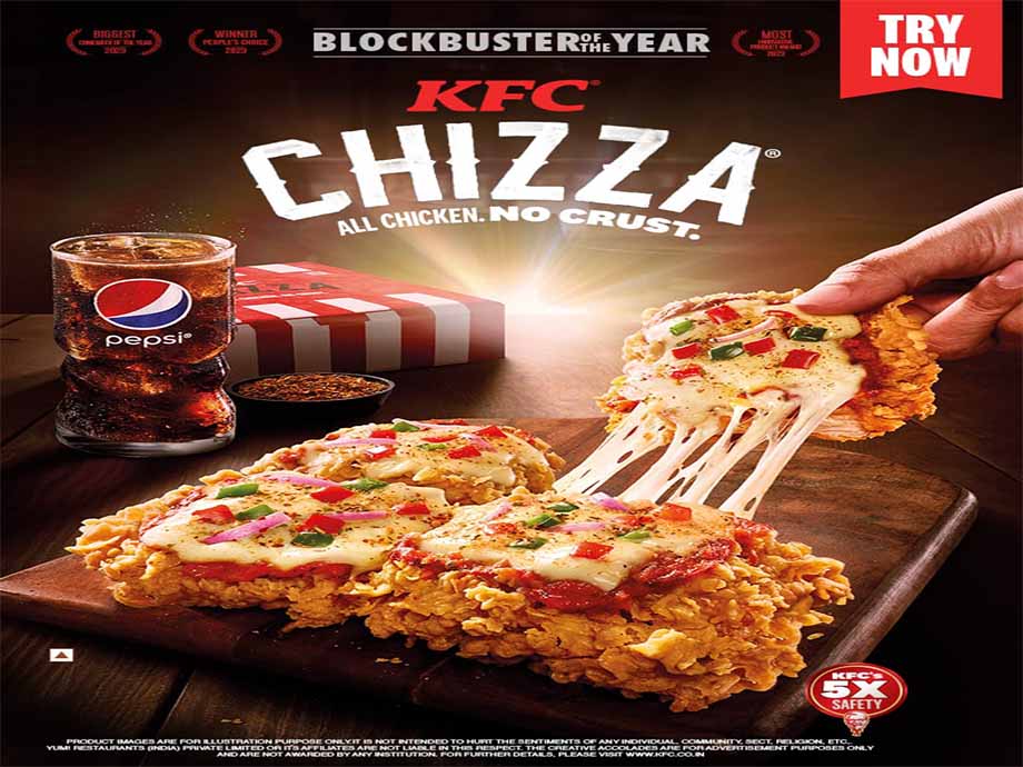 A KFC chizza ad in a popular newspaper.
