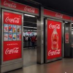 A set of ads in a train station