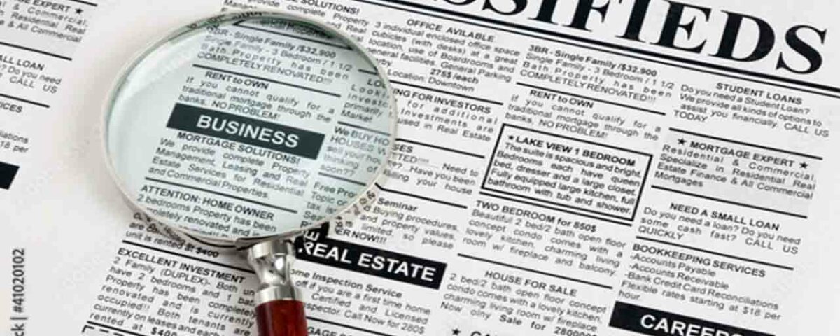 Classified Advertising in newspaper