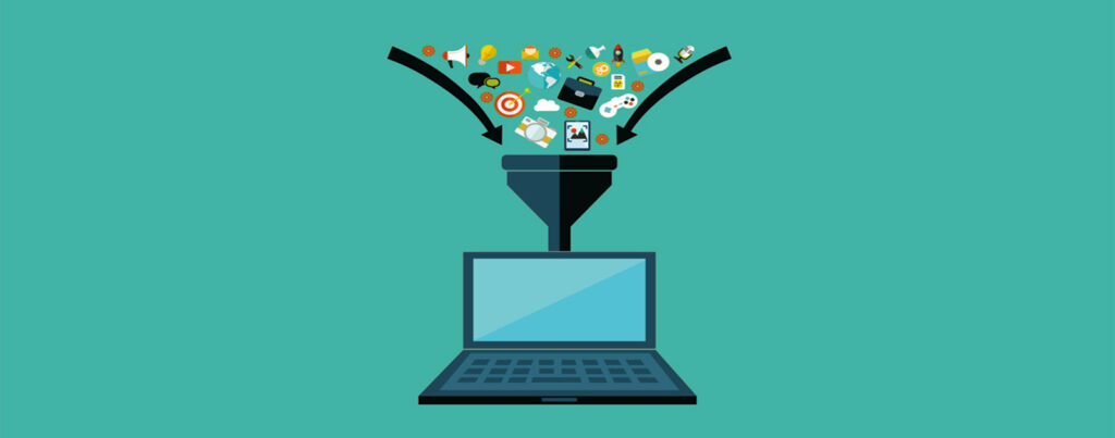 All the collected data gets transferred to the laptop using a funnel