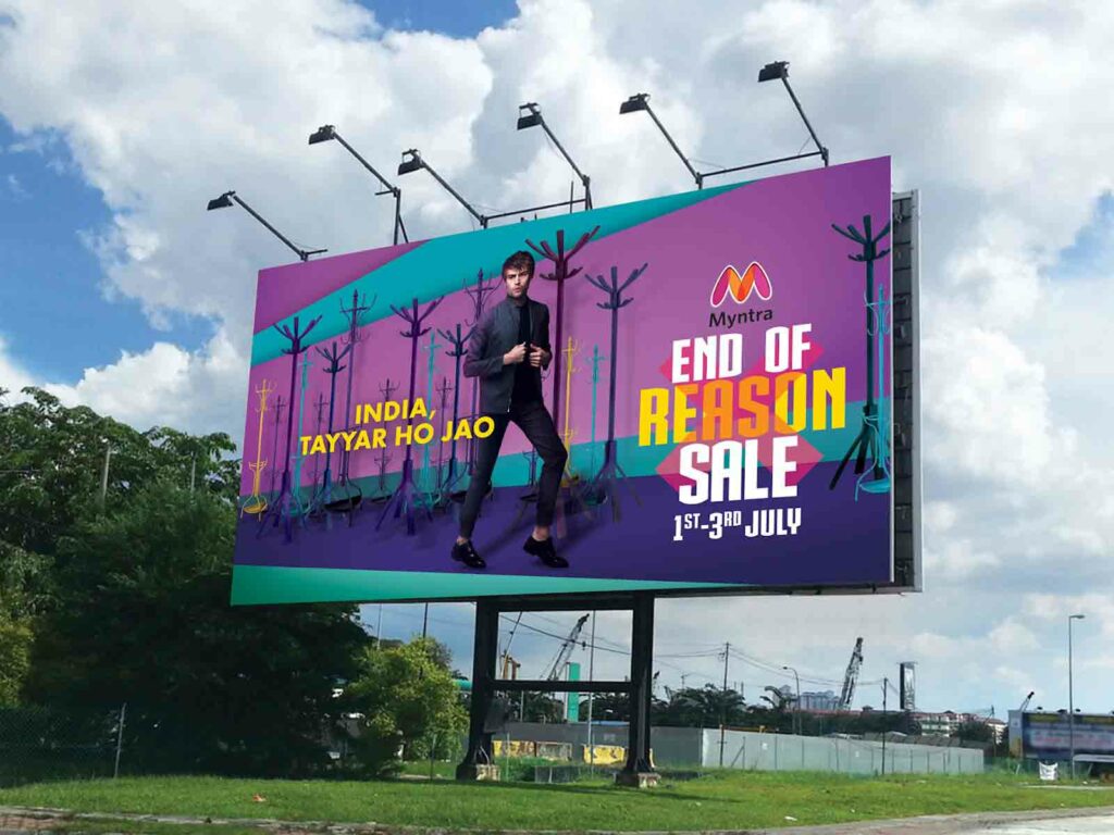 A Myntra EORS billboard.