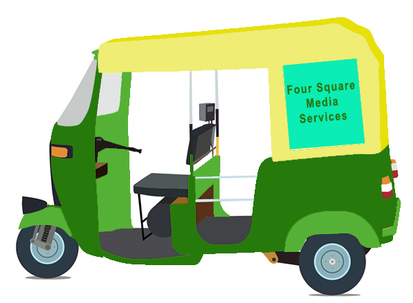 Auto rickshaw side advertisements