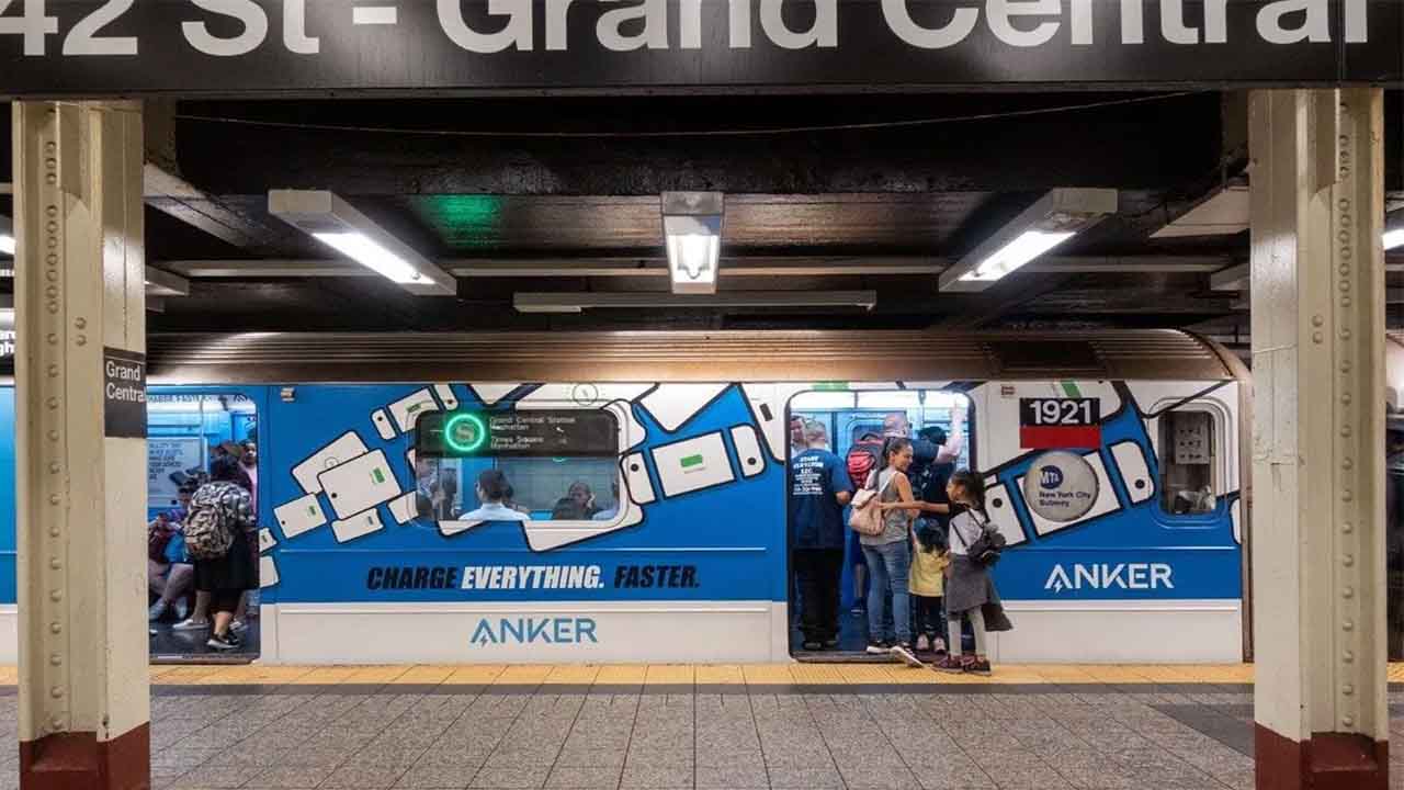 Railway station adverts