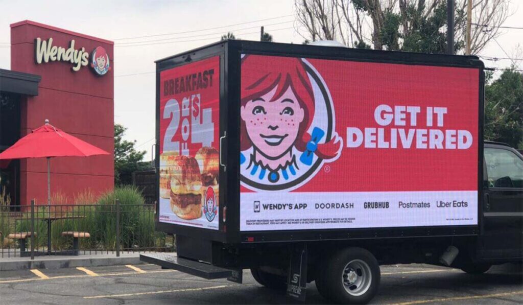 Acts a moving billboards
