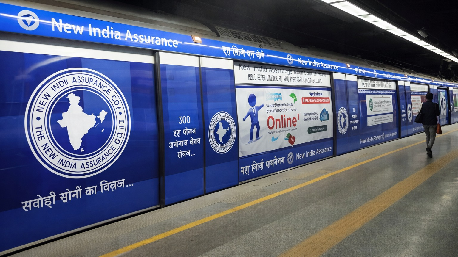 Use the metro train advertising image as it effectively represents transit media in a real commuter environment and aligns well with public awareness campaigns.