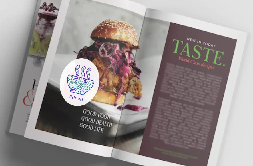 A newspaper-style food advertisement featuring a gourmet burger image alongside editorial-style layout elements and promotional copy. The design represents newspaper advertising and print media promotions used by food and restaurant brands to attract reader attention through visually engaging print campaigns.
